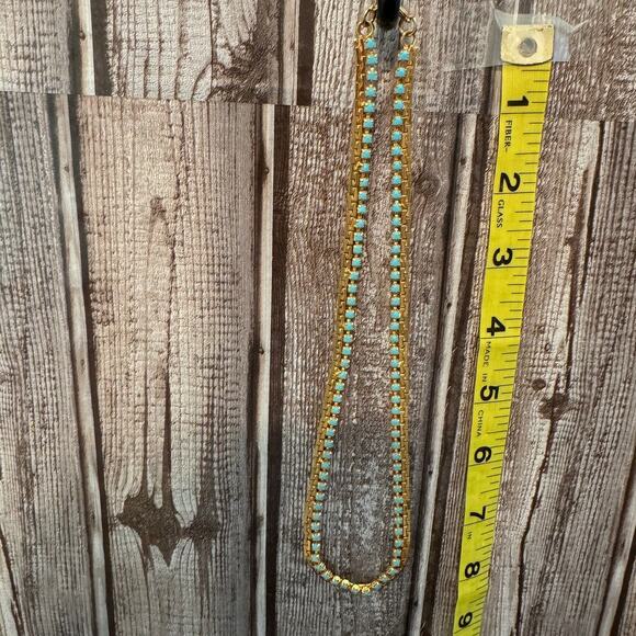 Turquoise Stone Goldtone Choker Necklace Vintage - Picture 8 of 8